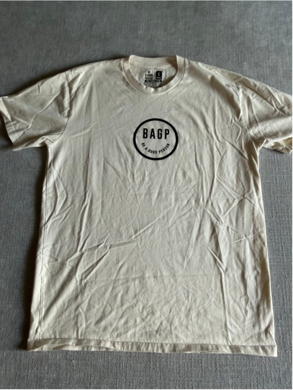 Be a good person signature classic comfort cotton Tshirt beige unisex XL